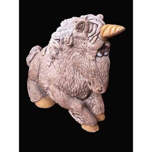 United designs  Unicorn Figurine Brown Textured spaghetti mane tail  Ceramic